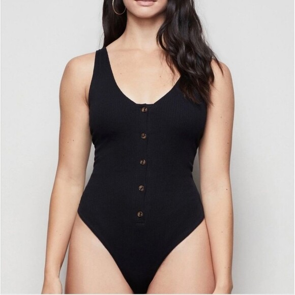 Good American black ribbed classic basics plus size bodysuit size 7, 4x NWT - Picture 1 of 8